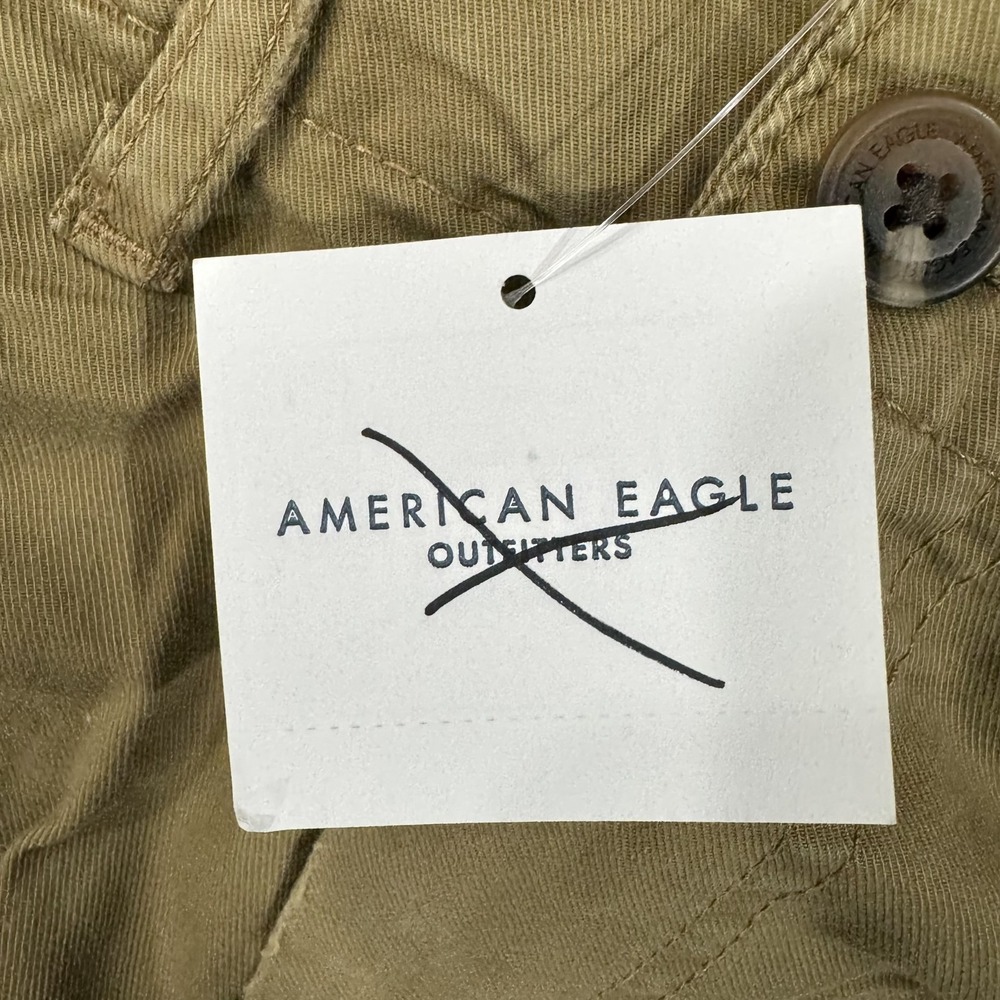 NWT American Eagle Shorts Mens 28x12 Brown Flat Front Chino Longer Length Flex - Picture 8 of 15